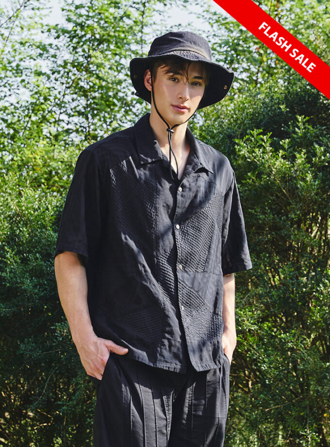 AW25 Unisex Patchwork Cuban Shirt BL-9250701