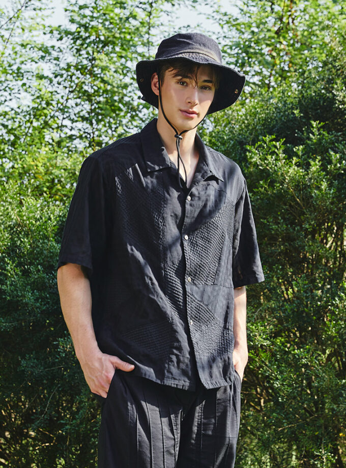 AW25 Unisex Patchwork Cuban Shirt BL-9250701