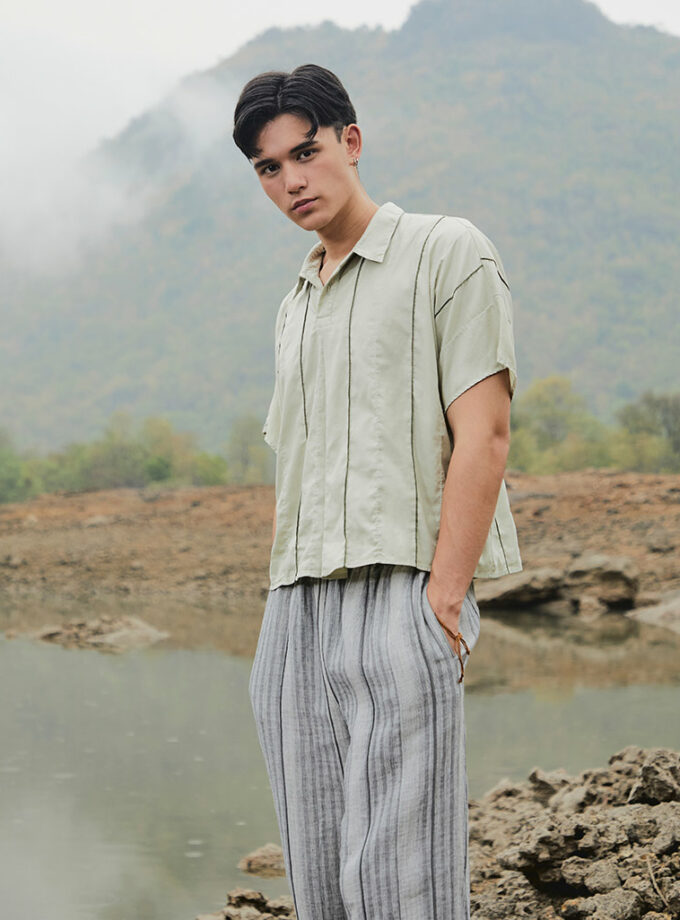 AW24 Switch Overlock Cotton Polo Shirt BL-9241005