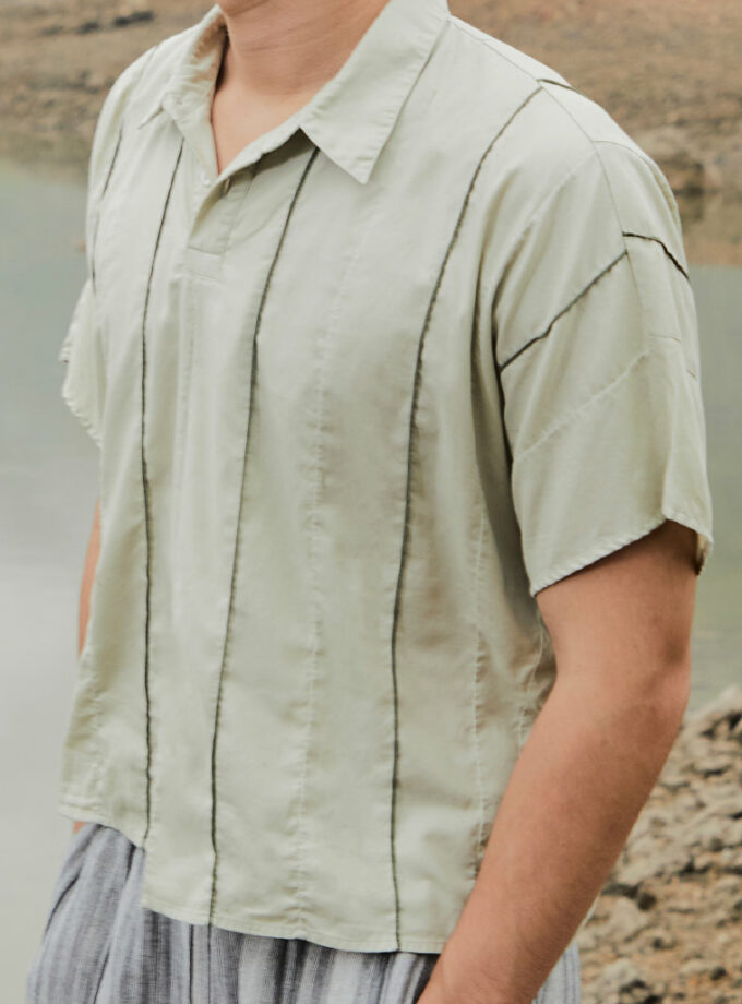 AW24 Switch Overlock Cotton Polo Shirt BL-9241005