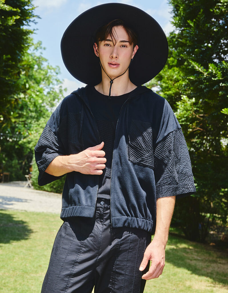 AW25 Black Grid Zip Hoodie BL-9250716