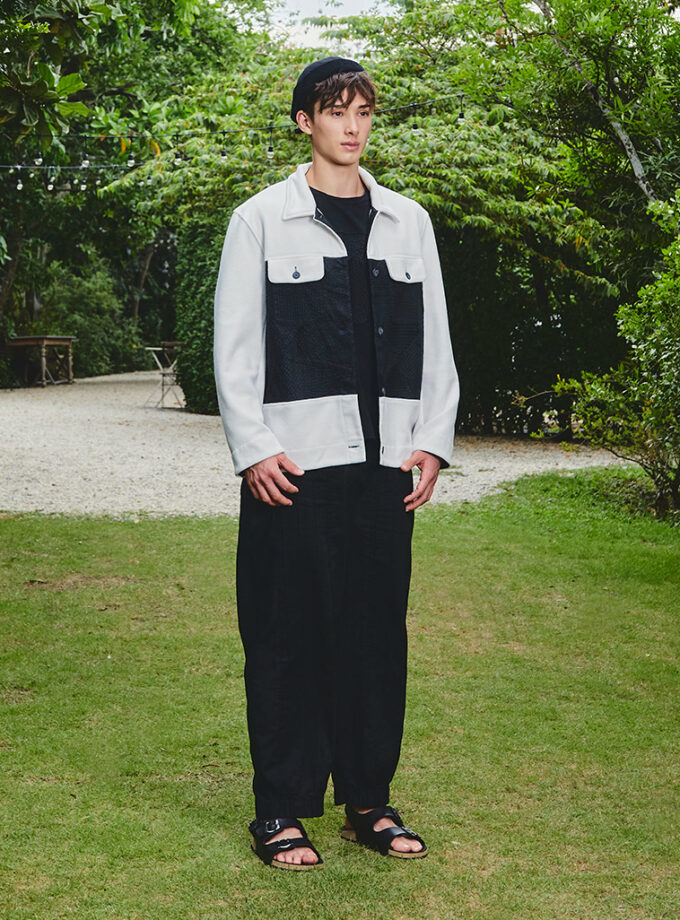 AW25 Contrast Grid Fleece Jacket JK-9250707