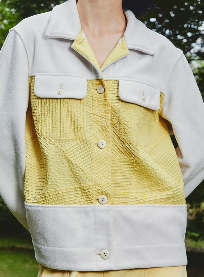 AW25 Contrast Grid Fleece Jacket JK-9250707