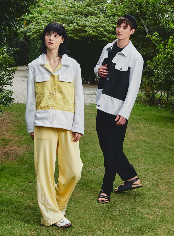 AW25 Contrast Grid Fleece Jacket JK-9250707