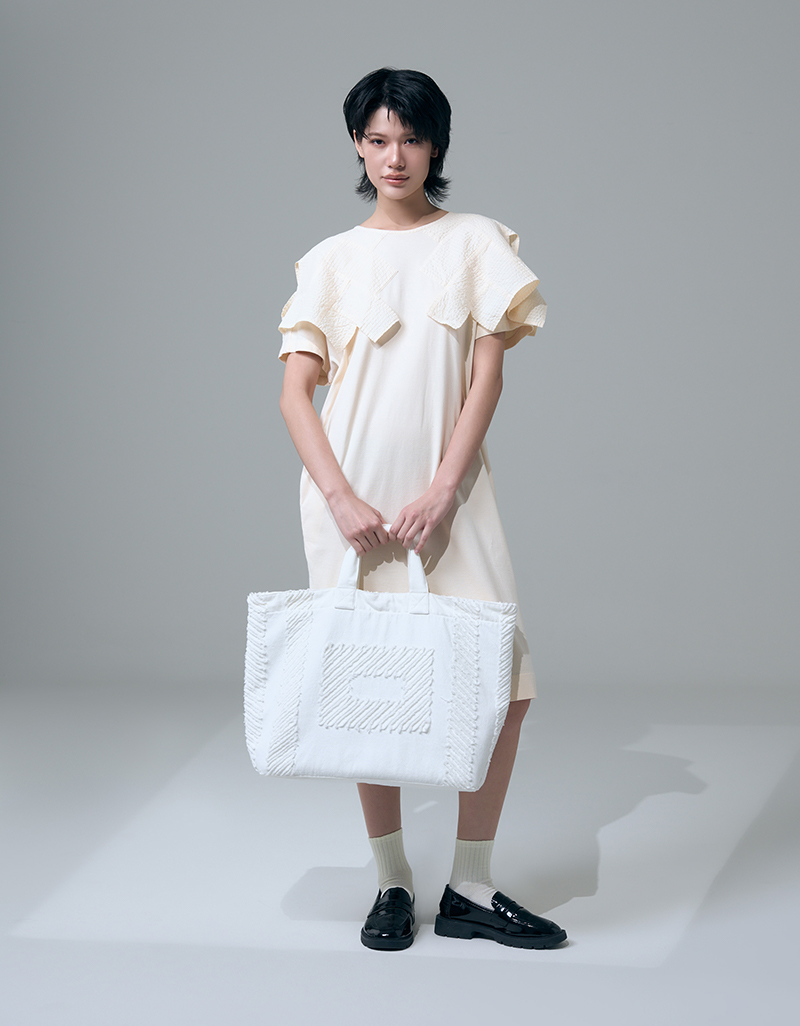 SS26 Slashed Tote Recycled Denim Bag BA-9260107 - Image 8