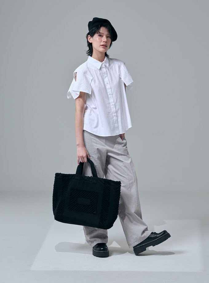 SS26 Slashed Tote Recycled Denim Bag BA-9260107