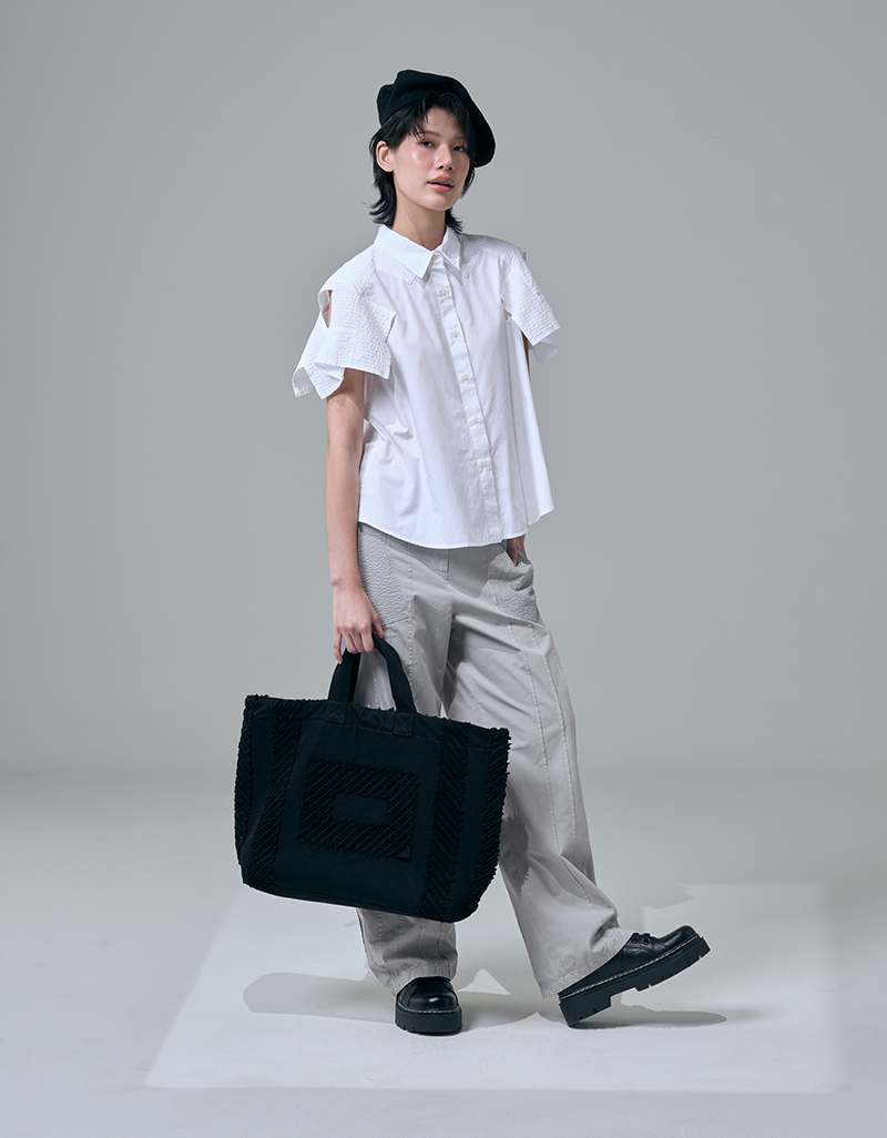 SS26 Slashed Tote Recycled Denim Bag BA-9260107 - Image 7