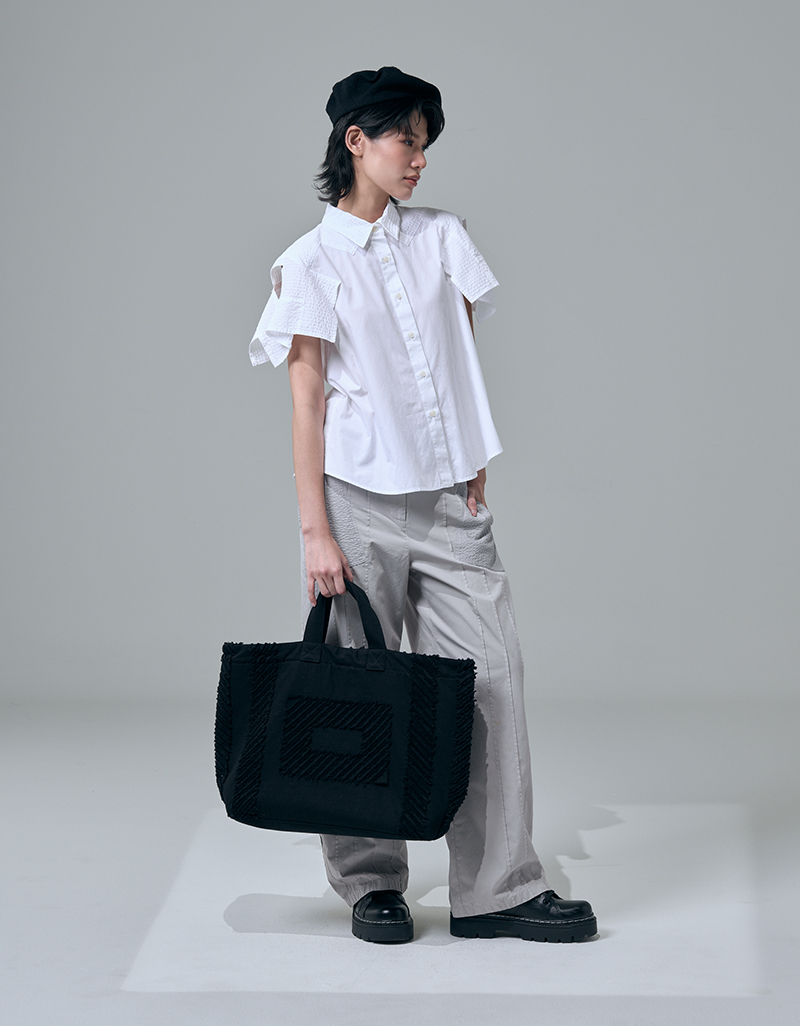 SS26 Slashed Tote Recycled Denim Bag BA-9260107 - Image 5