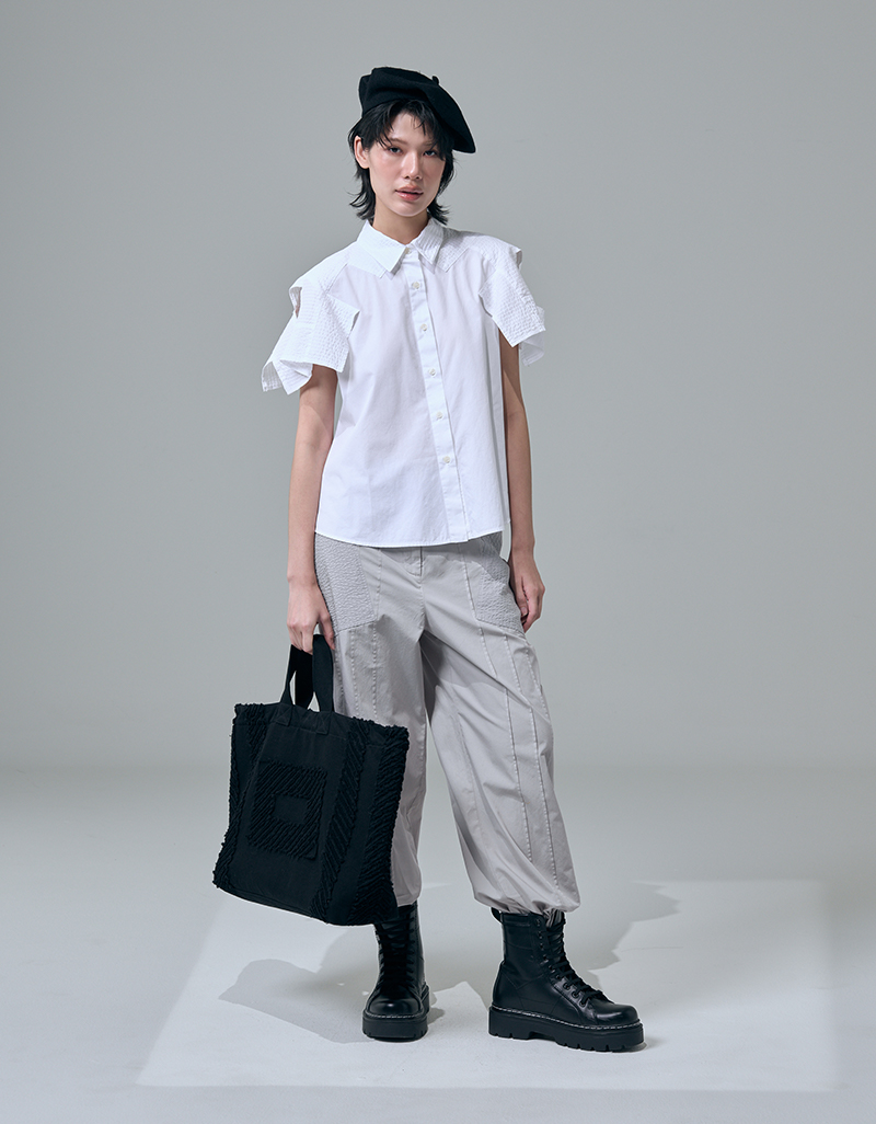 SS26 Slashed Tote Recycled Denim Bag BA-9260107 - Image 3