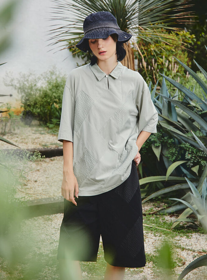 AW25 Gridcraft Polo Blouse BL-9251001