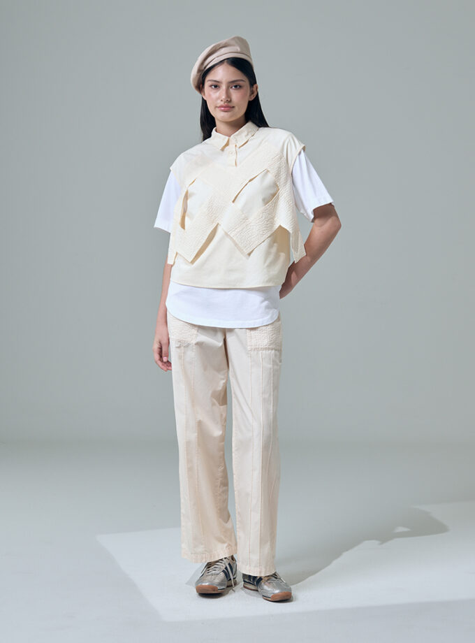 SS26 SAIFU Structured Layer Polo Shirt Blouse BL-9260102