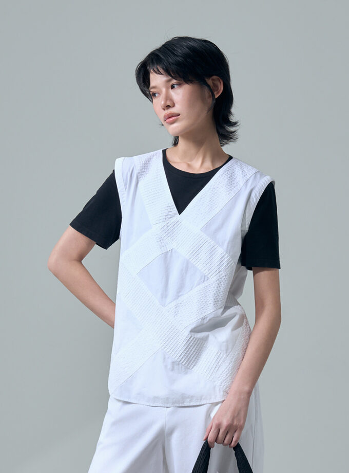 SS26 Modular Pintuck Sleeveless Top BL-9260503