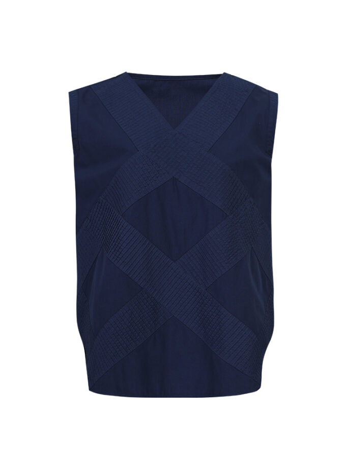 SS26 Modular Pintuck Sleeveless Top BL-9260503