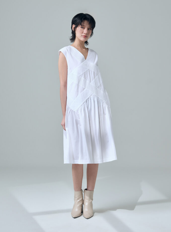 SS26 Modular Pintuck Sleeveless Dress DS-9260501