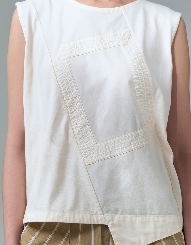 SS26 Angled Frame Sleeveless Tee Blouse BL-9260302 - Image 3