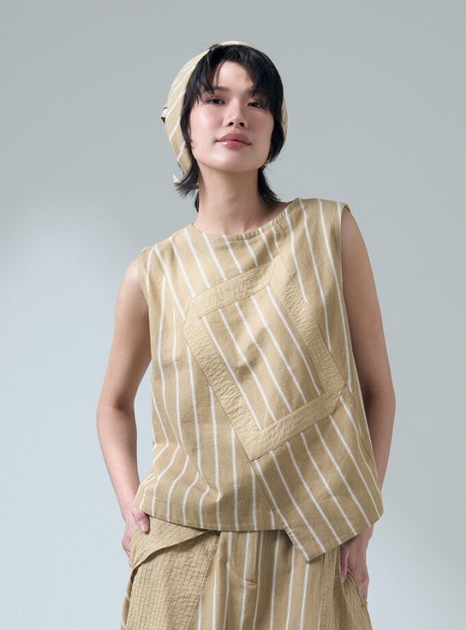 SS26 Shadow Frame Top Blouse BL-9260308