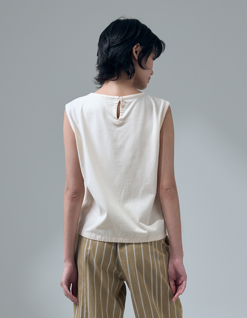 SS26 Angled Frame Sleeveless Tee Blouse BL-9260302