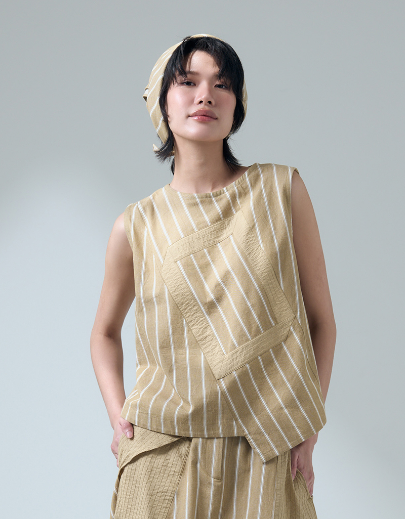 SS26 Shadow Frame Top Blouse BL-9260308